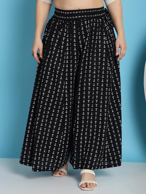 women printed cotton flared palazzo - 21483474 -  Standard Image - 0