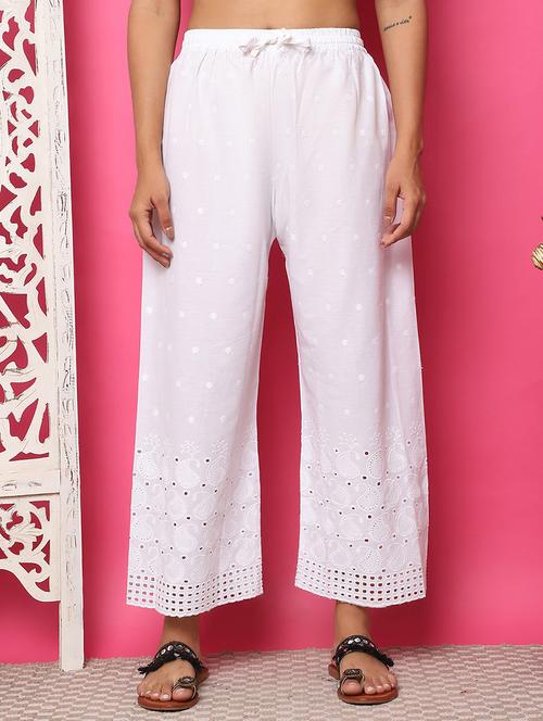 women  solid self design palazzo  - 21483484 -  Standard Image - 0