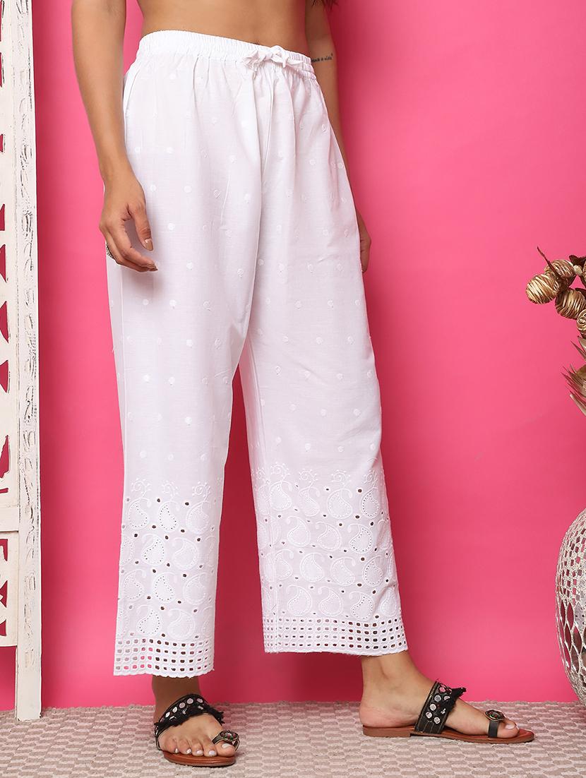 women solid self design palazzo - 21483484 - Standard Image - 2