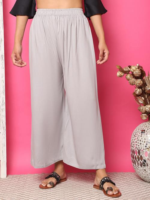women solid rayon straight palazzo - 21483486 -  Standard Image - 0