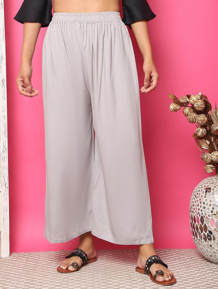 women solid rayon straight palazzo - 21483486 -  Zoom Image - 0