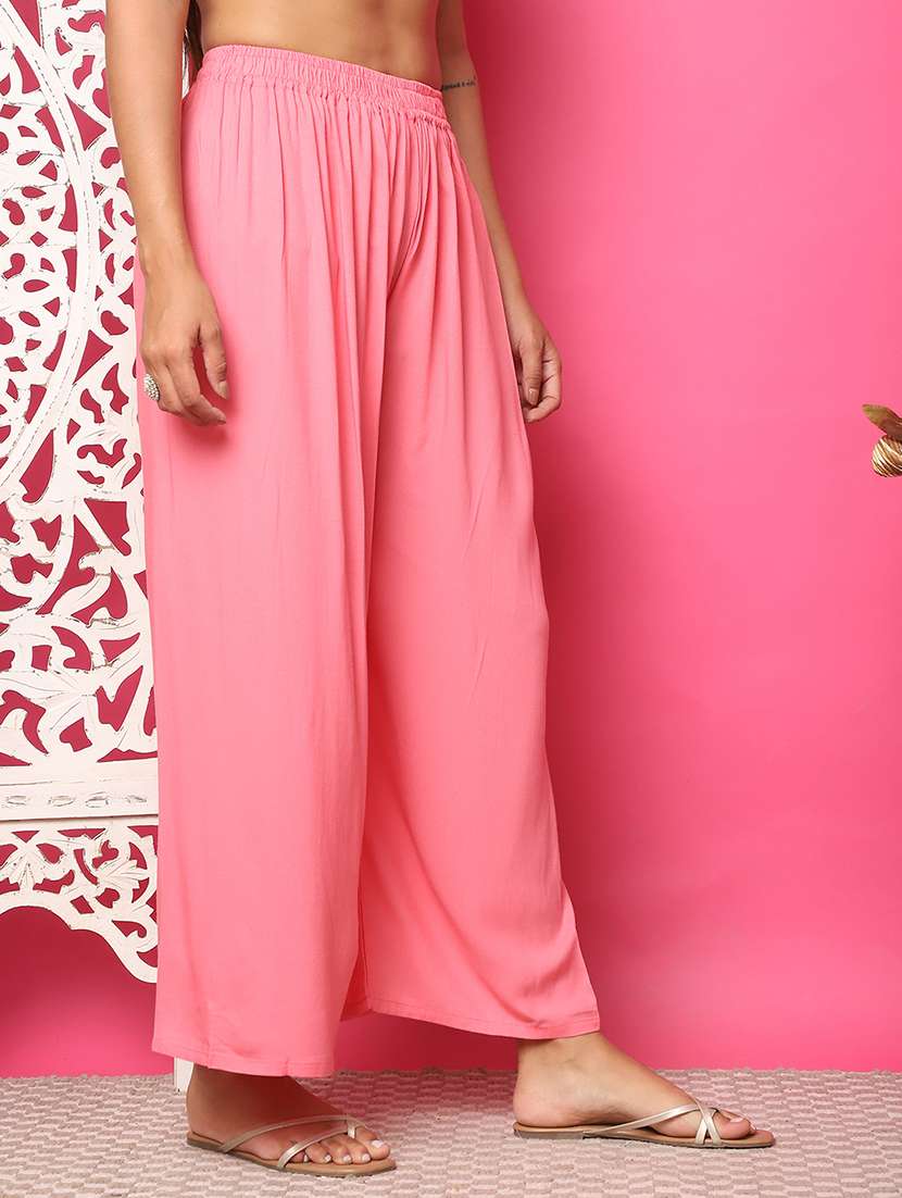 women solid rayon straight palazzo - 21483491 -  Standard Image - 2