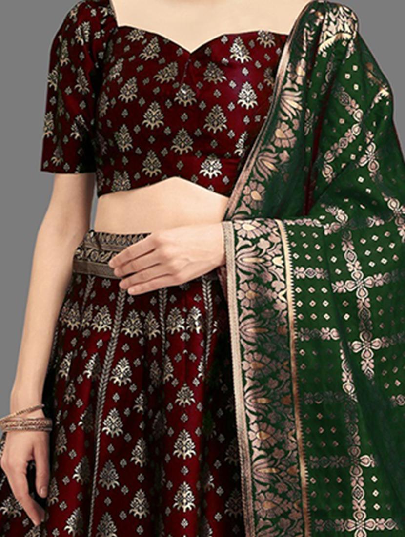 girls self design silk lehenga choli with dupatta - 21483823 - Standard Image - 2