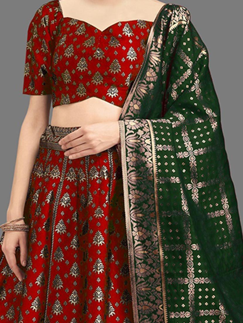 girls self design silk lehenga choli with dupatta - 21483824 - Standard Image - 2