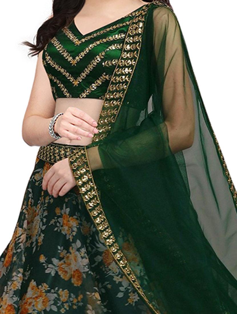 girls floral print lehenga choli with dupatta - 21483826 - Standard Image - 2