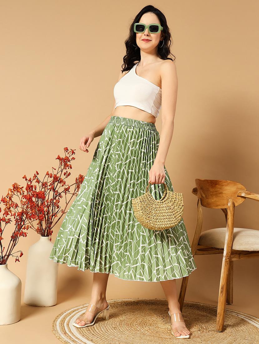women printed crepe a-line skirt - 21483868 - Standard Image - 2