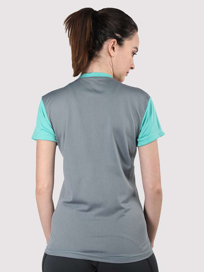 women sea green polyester regular t-shirt - 21483954 -  Standard Image - 2