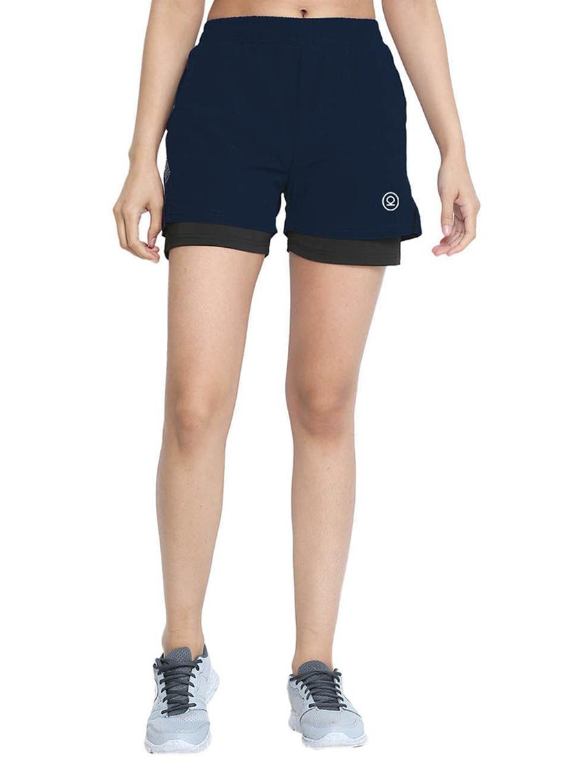 women mid-rise solid sports shorts - 21483978 -  Zoom Image - 0