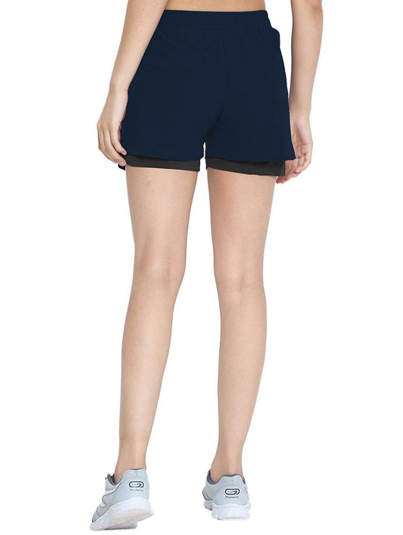 women mid-rise solid sports shorts - 21483978 - Standard Image - 2