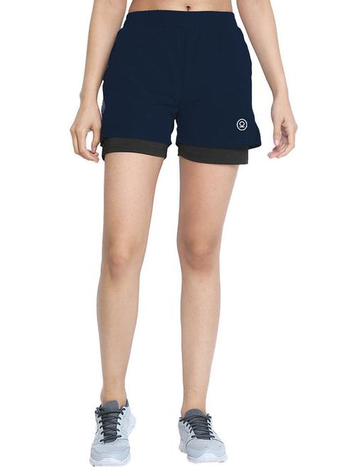 women mid-rise solid sports shorts - 21483979 - Standard Image - 0