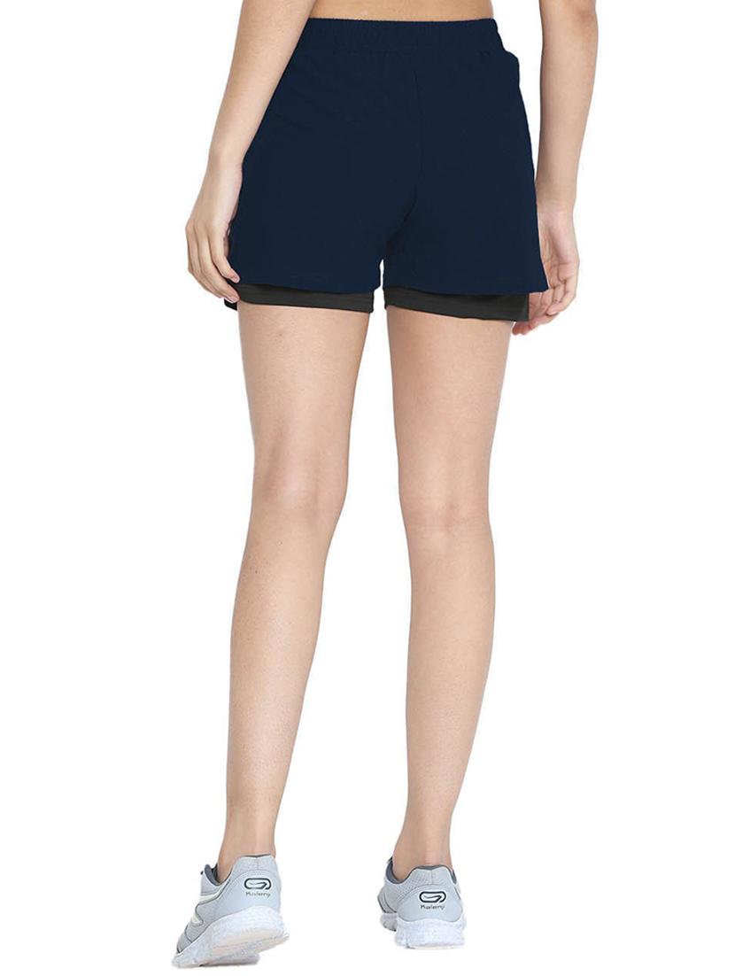 women mid-rise solid sports shorts - 21483979 - Standard Image - 2