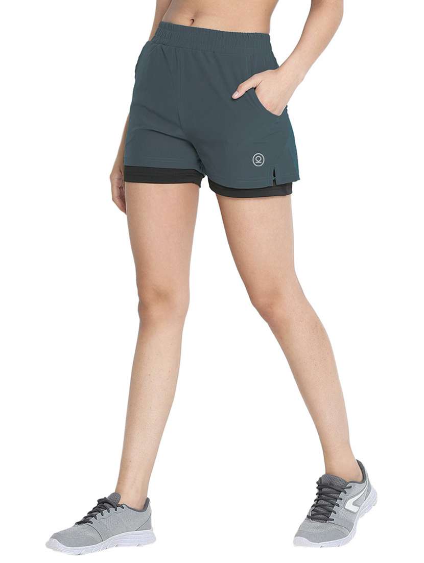 women grey polyester sports shorts  - 21483984 -  Zoom Image - 0