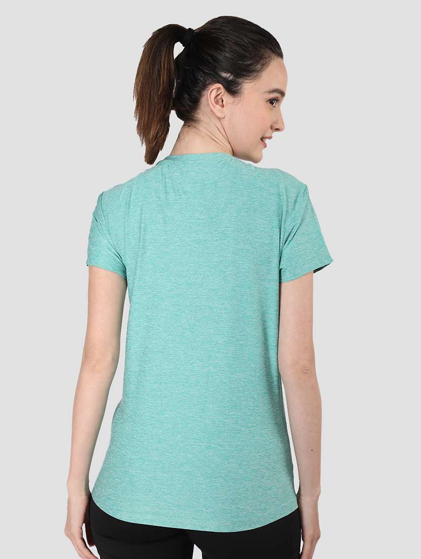 women sea green polyester regular t-shirt - 21484051 - Standard Image - 2