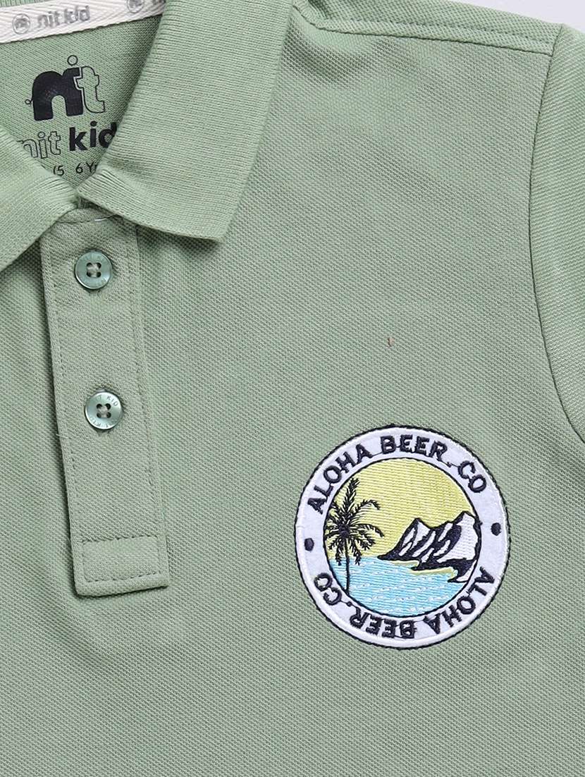 kids green cotton polo t-shirt - 21484079 -  Standard Image - 2