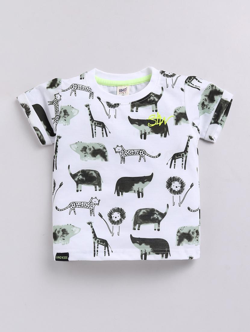 kids white cotton blend shorts set - 21484544 - Standard Image - 2