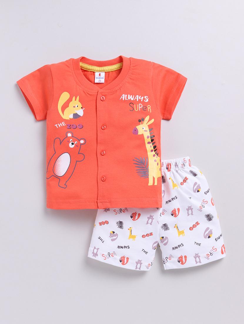 set of 2 kids orange cotton shorts set - 21484582 - Standard Image - 2