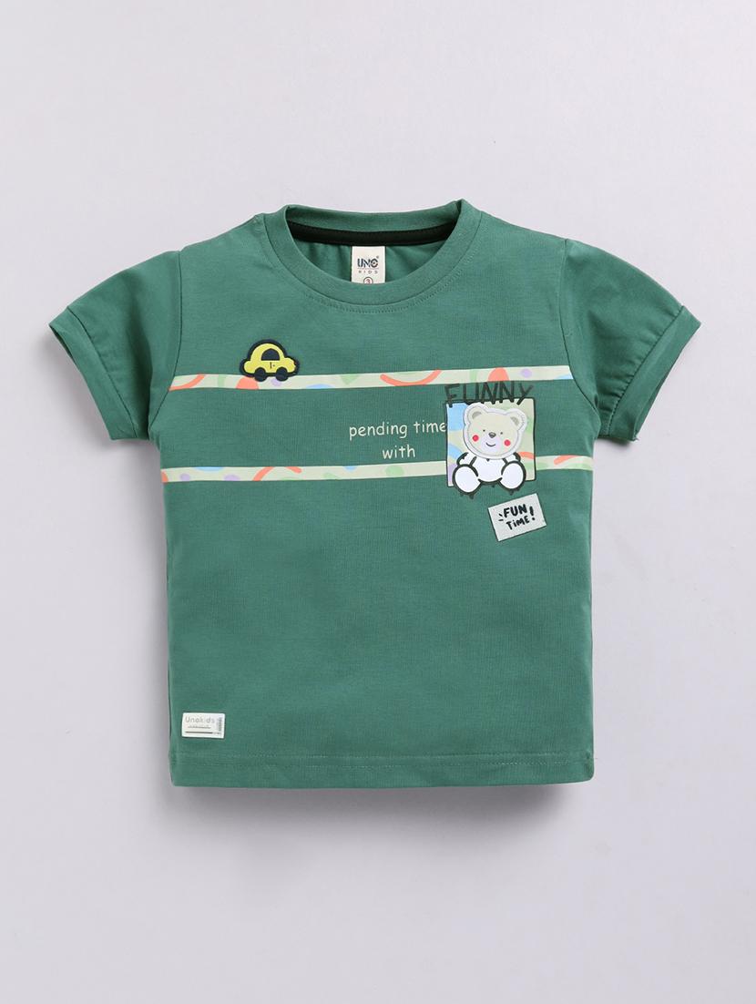 kids teal green cotton blend shorts set - 21484632 - Standard Image - 2