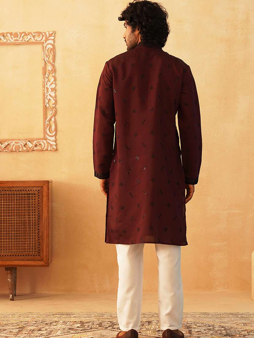 men embroidered kurta pyjama ethnic wear set - 21484690 -  Standard Image - 2