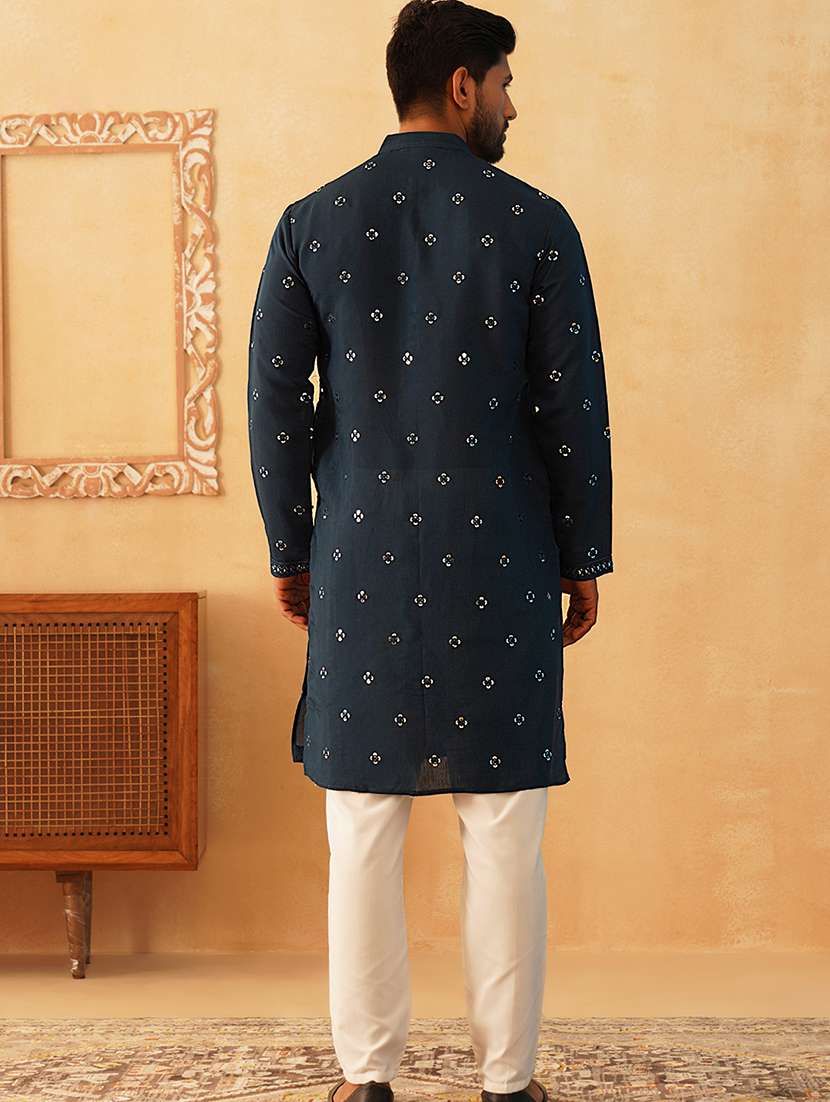 men embroidered kurta pyjama ethnic wear set - 21484707 -  Standard Image - 2