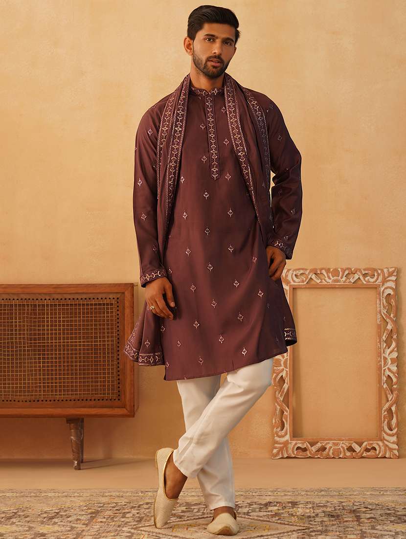 men embroidered kurta pyjama ethnic wear set - 21484717 - Standard Image - 2