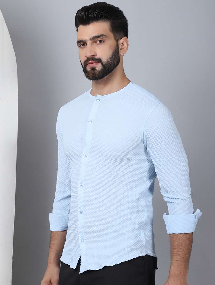 men long sleeved self design casual shirt - 21484728 -  Standard Image - 2