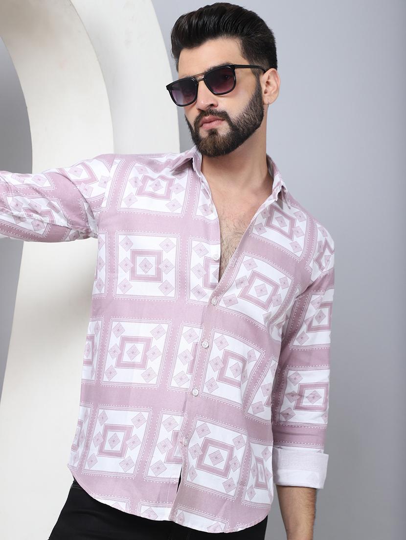 men long sleeved printed casual shirt - 21484730 - Standard Image - 2