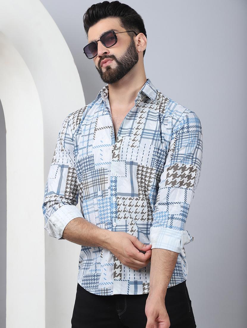men long sleeved printed casual shirt - 21484732 - Standard Image - 2