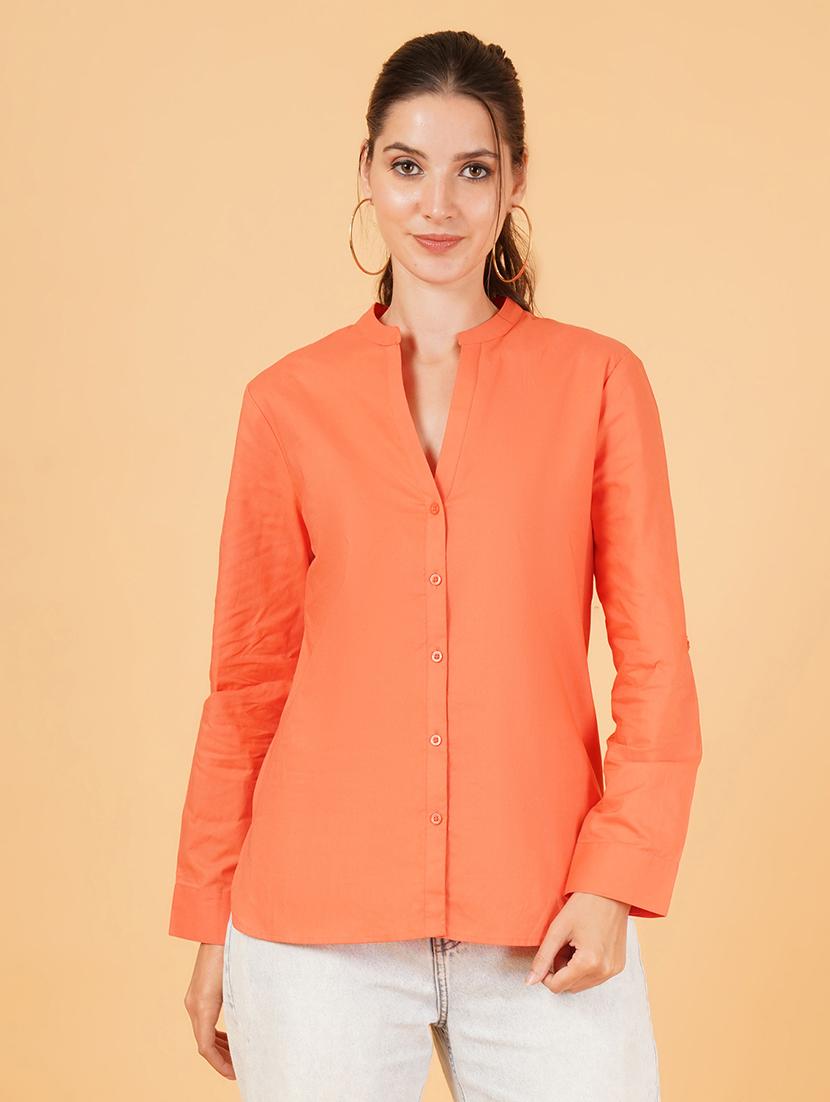 women orange cotton regular shirt - 21484761 - Zoom Image - 0