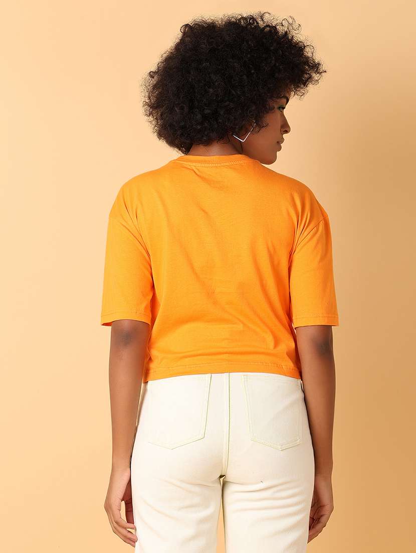 women crew neck graphic crop t-shirt - 21484889 -  Standard Image - 2