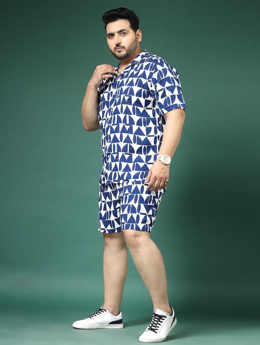 men blue printed rayon co-ord set - 21484916 - Standard Image - 2