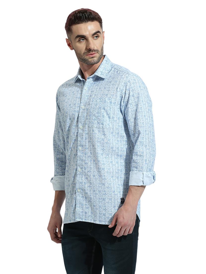 men long sleeved printed casual shirt - 21484997 - Standard Image - 2