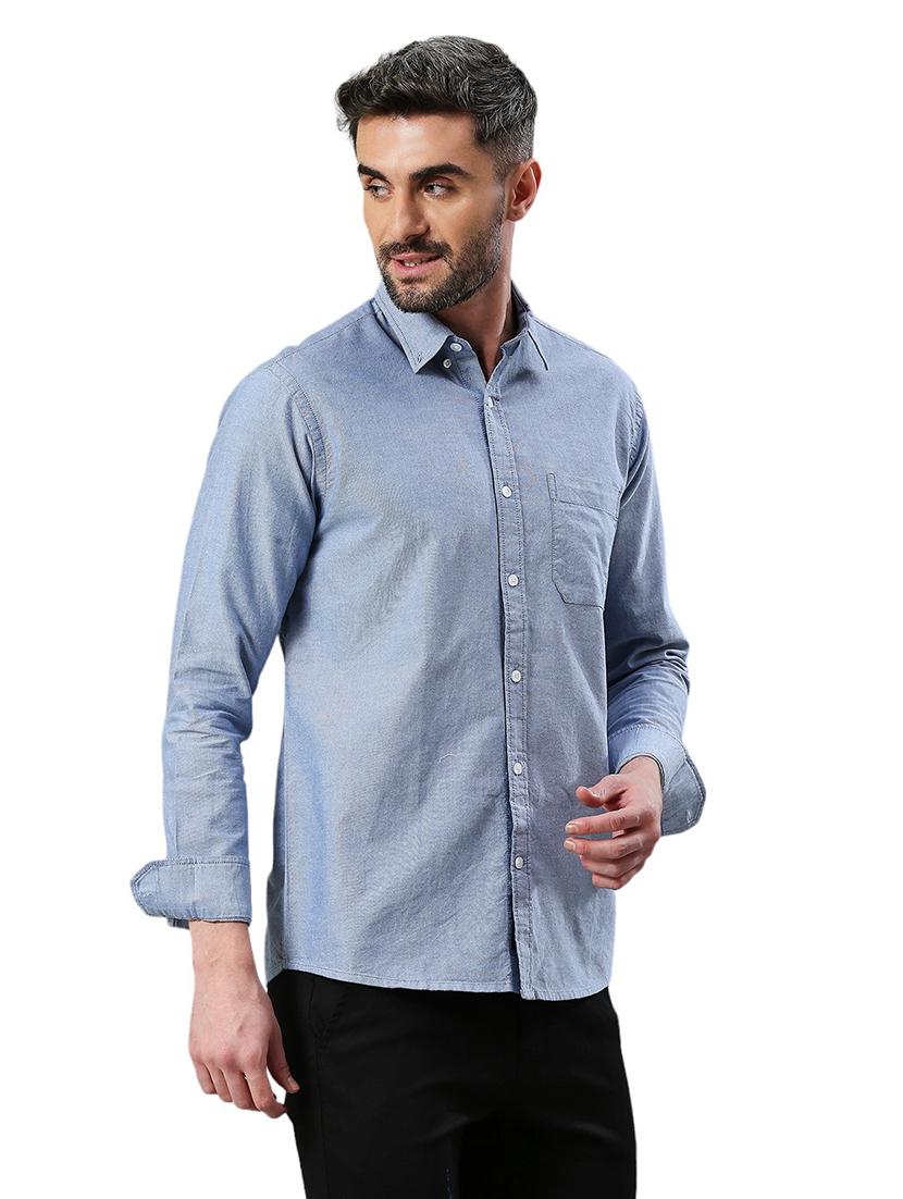 men long sleeved solid casual shirt - 21485004 - Standard Image - 2