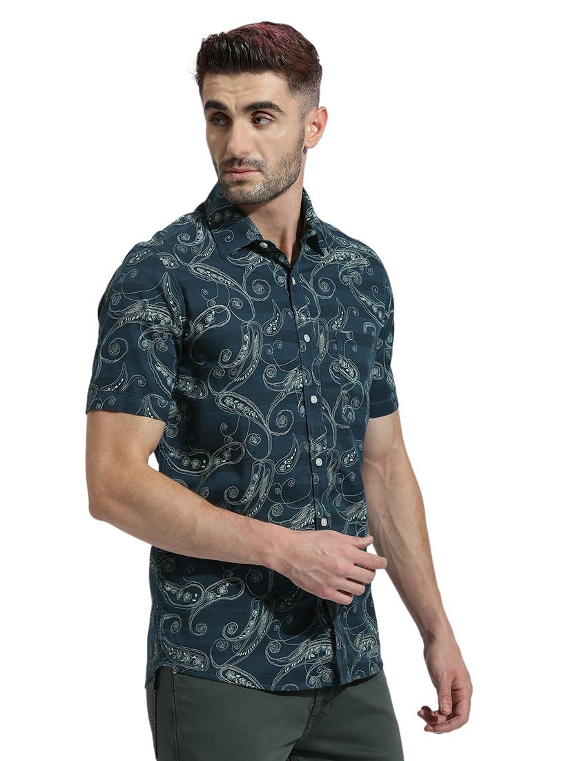 men short sleeved printed casual shirt - 21485029 - Standard Image - 2