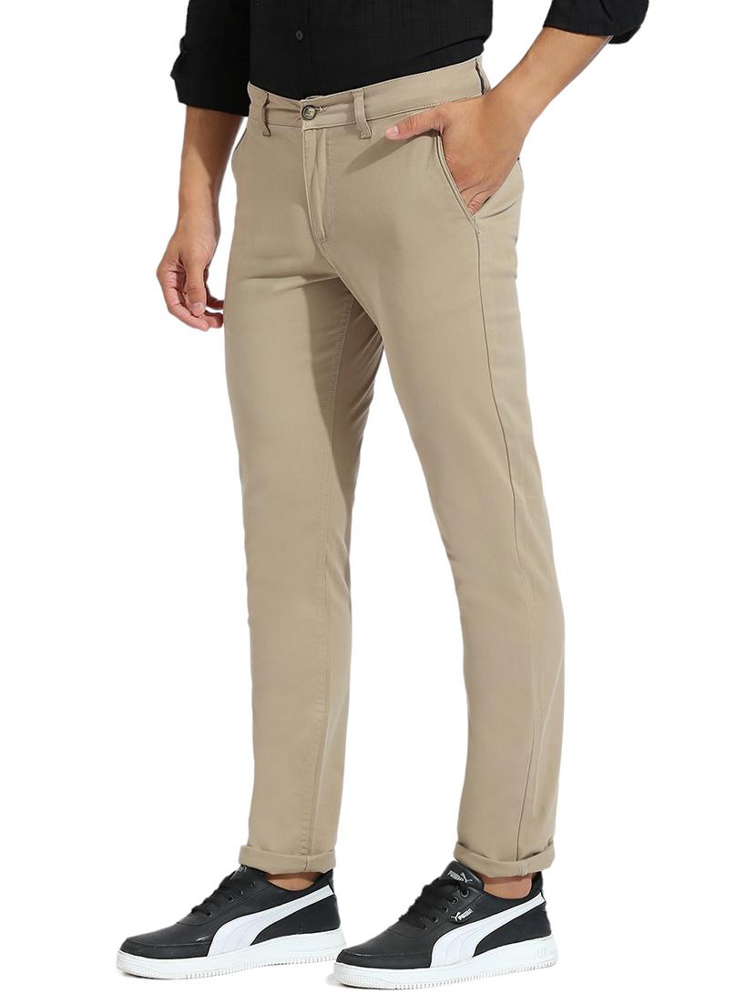 men solid mid rise chinos - 21485053 - Standard Image - 2