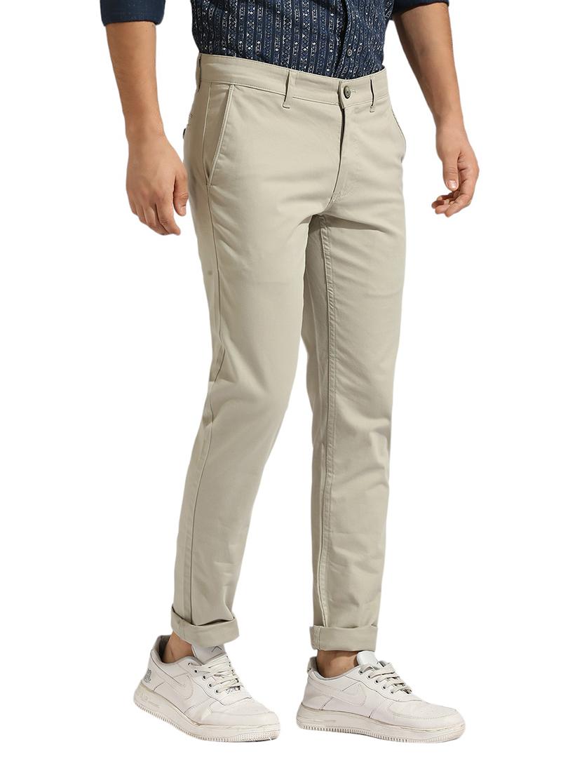 men solid mid rise chinos - 21485059 - Standard Image - 2