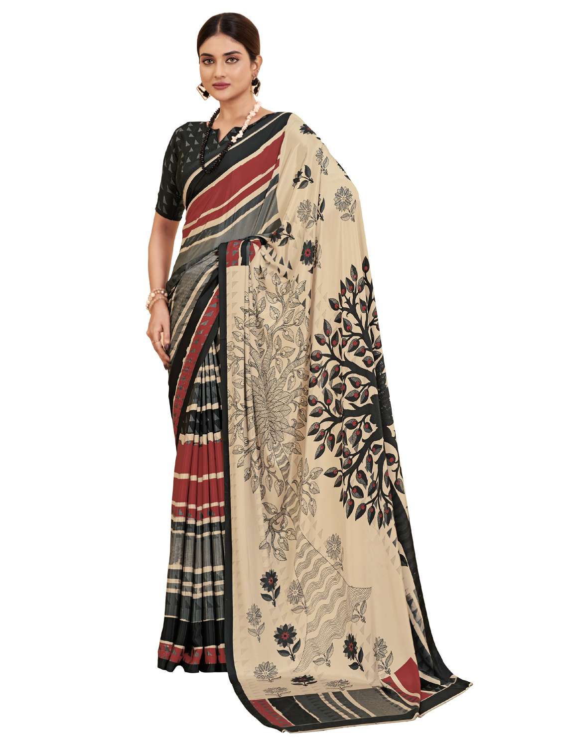 women printed saree