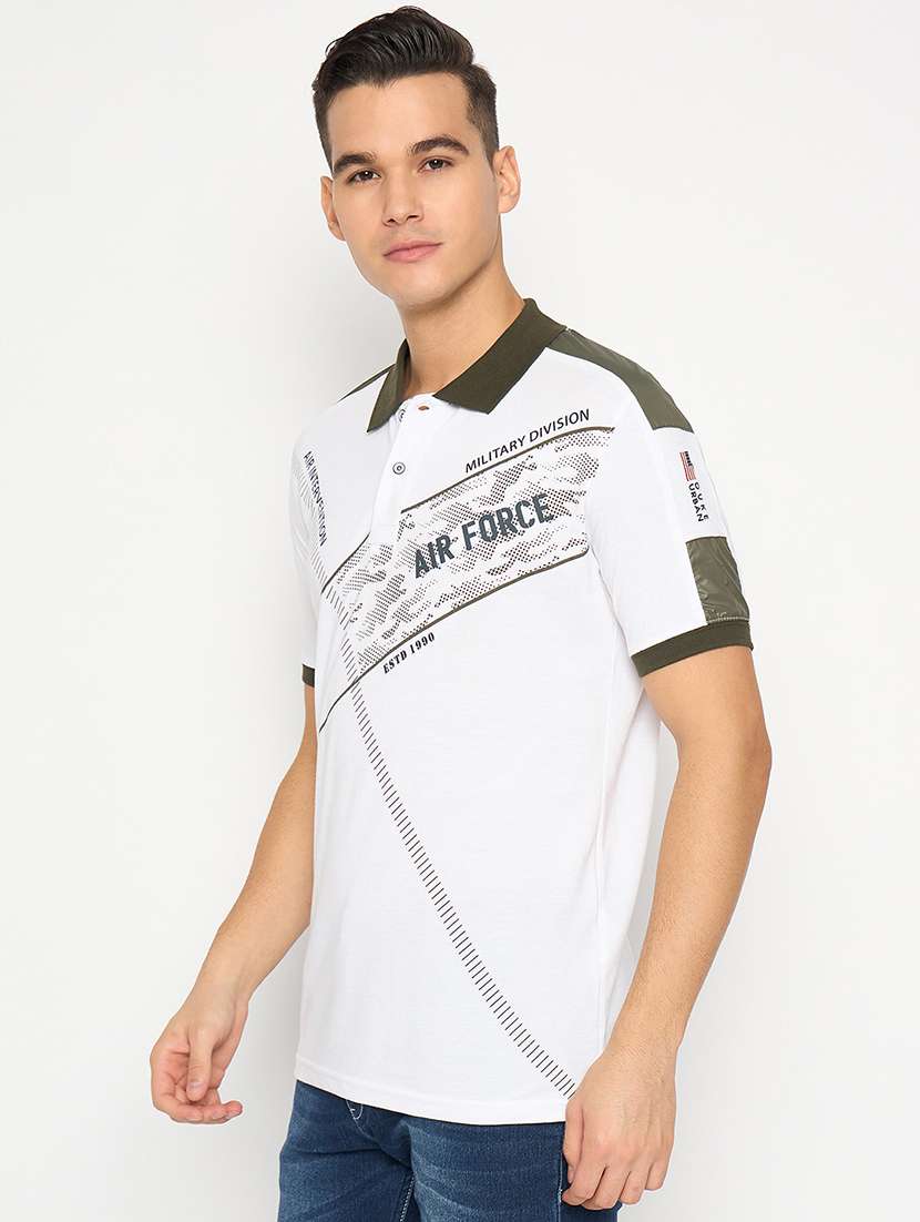men polo neck front printed t-shirt - 21485149 -  Standard Image - 2