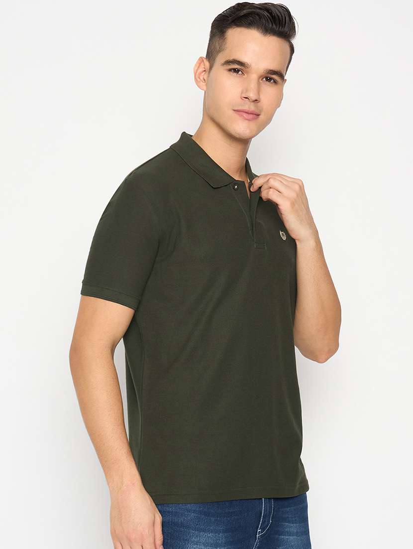 men green plain t-shirt - 21485176 - Standard Image - 2