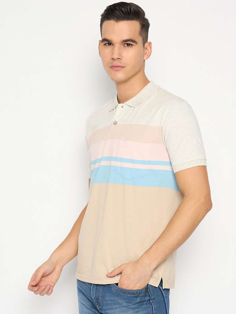 men color block short sleeve polo t-shirt - 21485183 -  Standard Image - 2