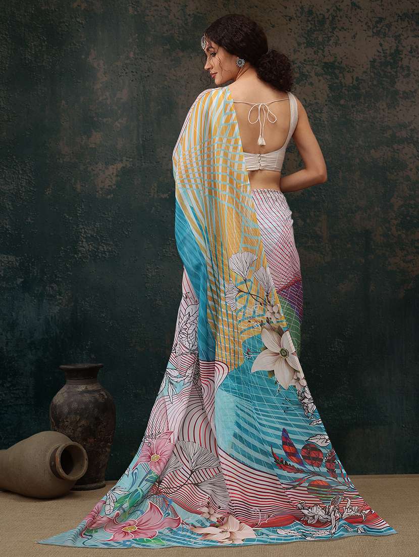 women multi color printed saree - 21485501 -  Standard Image - 2