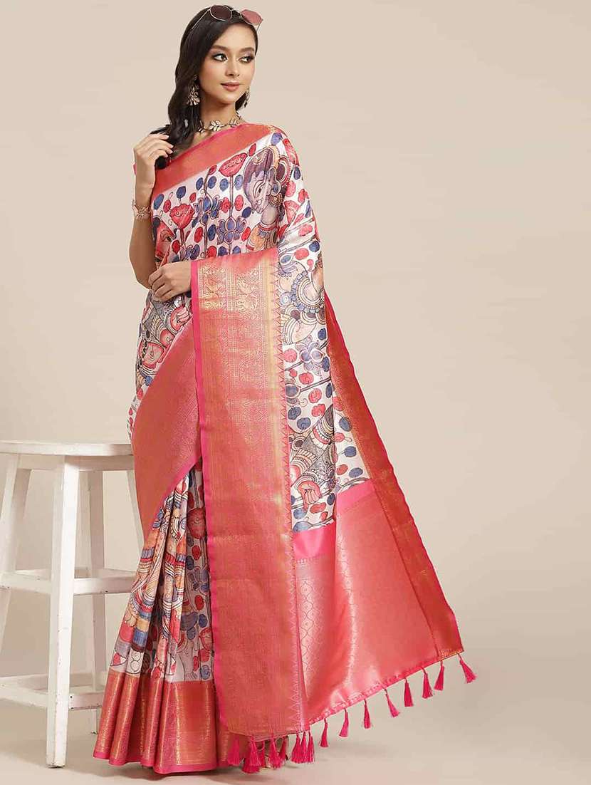 women self-design bordered saree with blouse