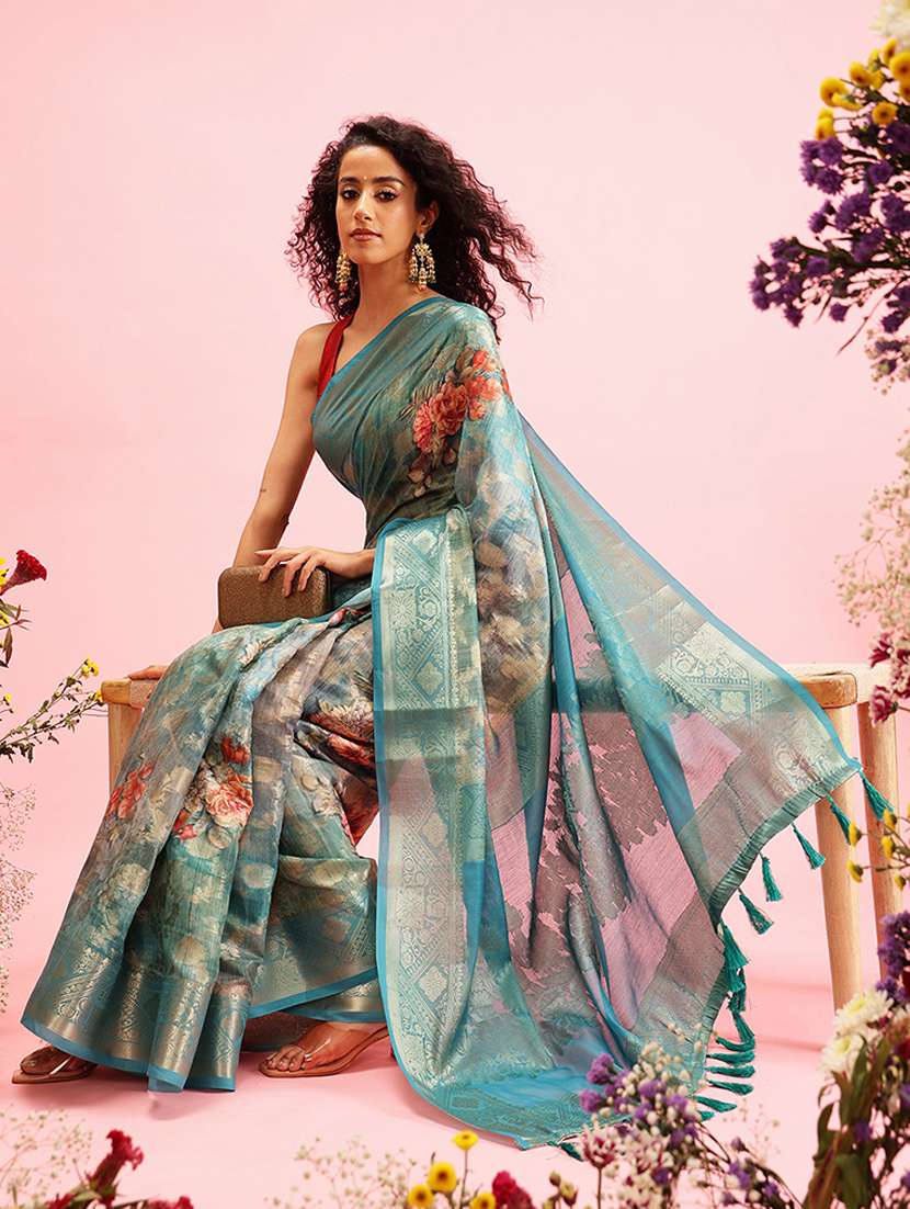 women self-design bordered saree with blouse - 21485856 -  Standard Image - 2