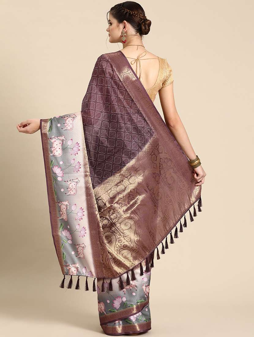 women self-design bordered saree with blouse - 21485901 -  Standard Image - 2
