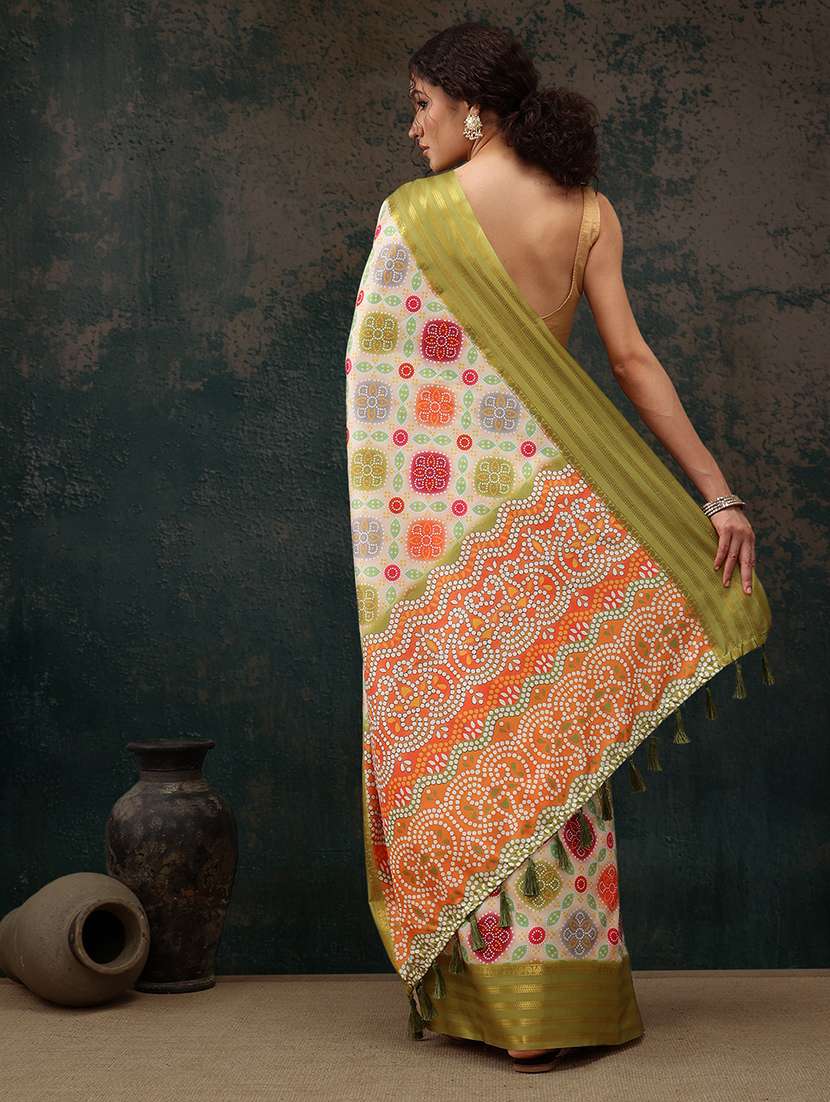 women bandhani printed casual saree with blouse  - 21485905 -  Standard Image - 2