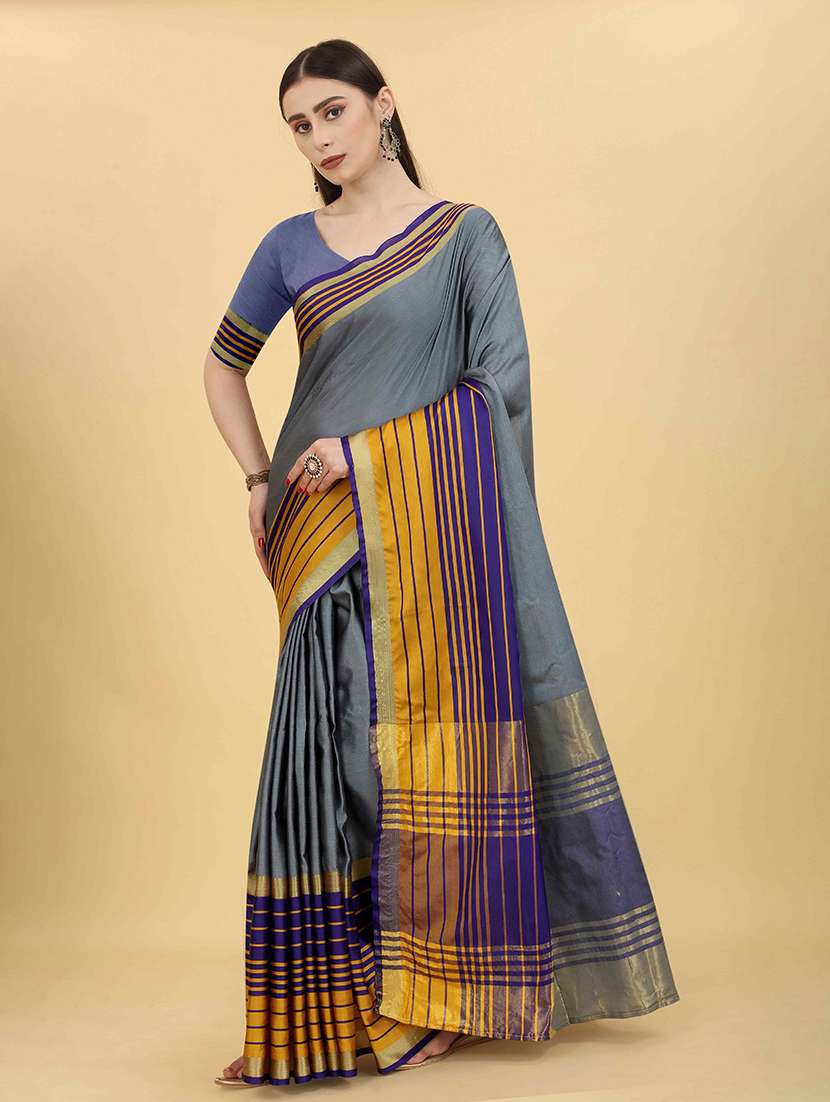 women bordered saree with blouse - 21486008 -  Standard Image - 2