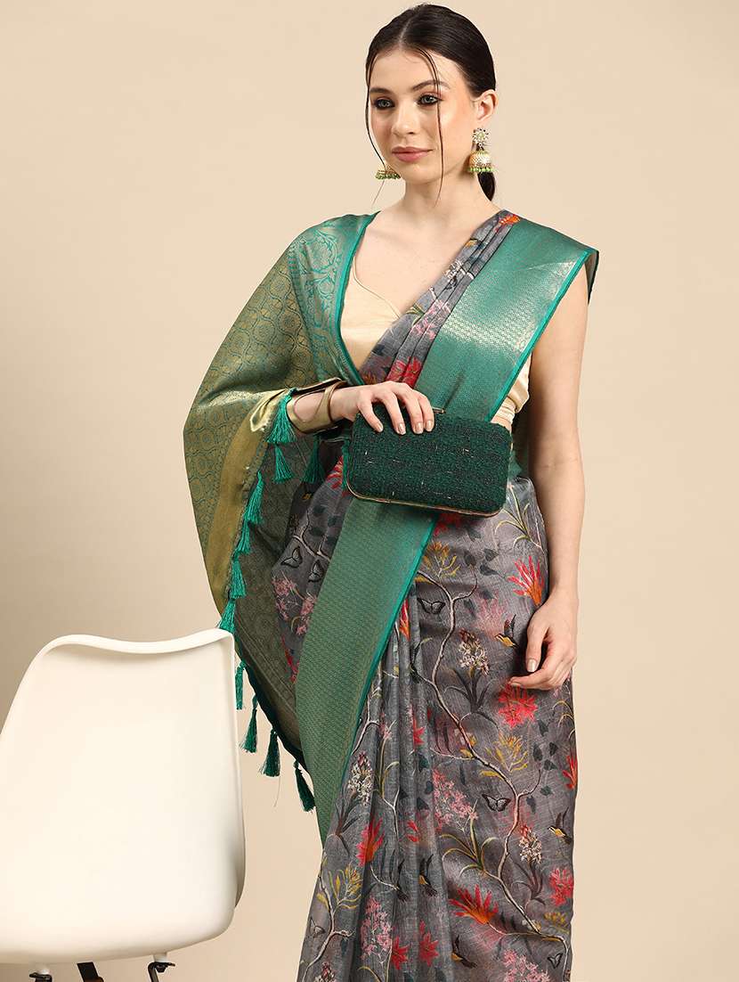 women self-design bordered saree with blouse - 21486040 -  Standard Image - 2