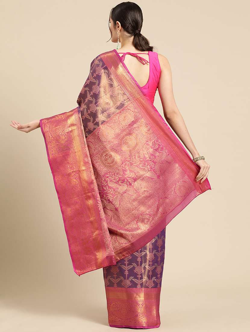 women purple banarasi saree - 21486063 -  Standard Image - 2