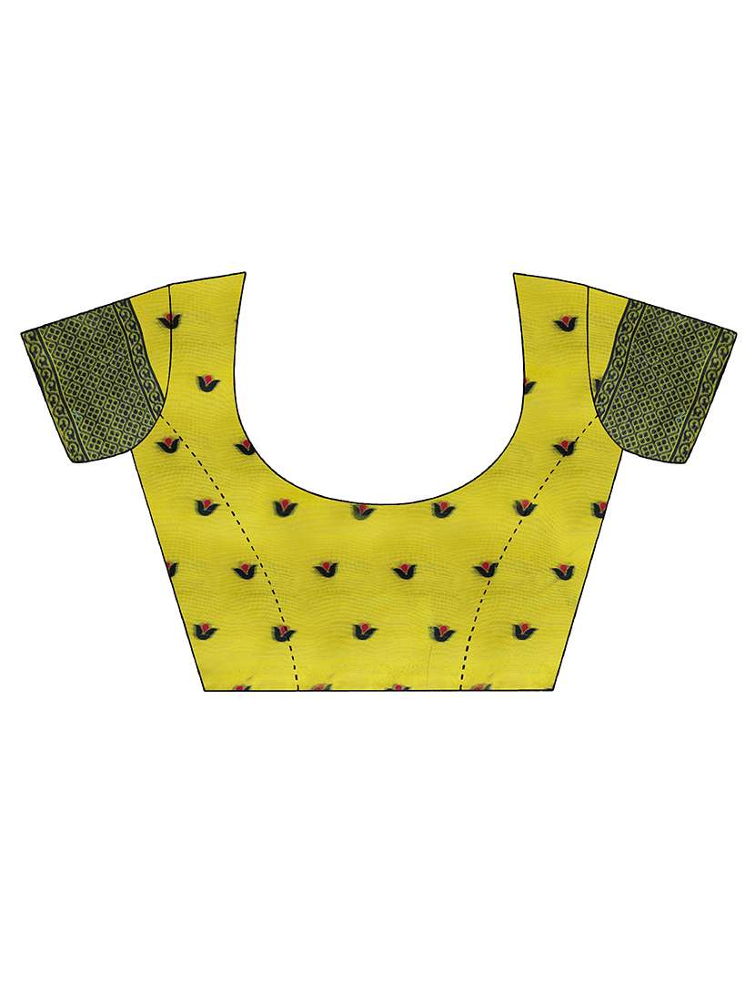 women yellow baluchari saree - 21486119 -  Standard Image - 2