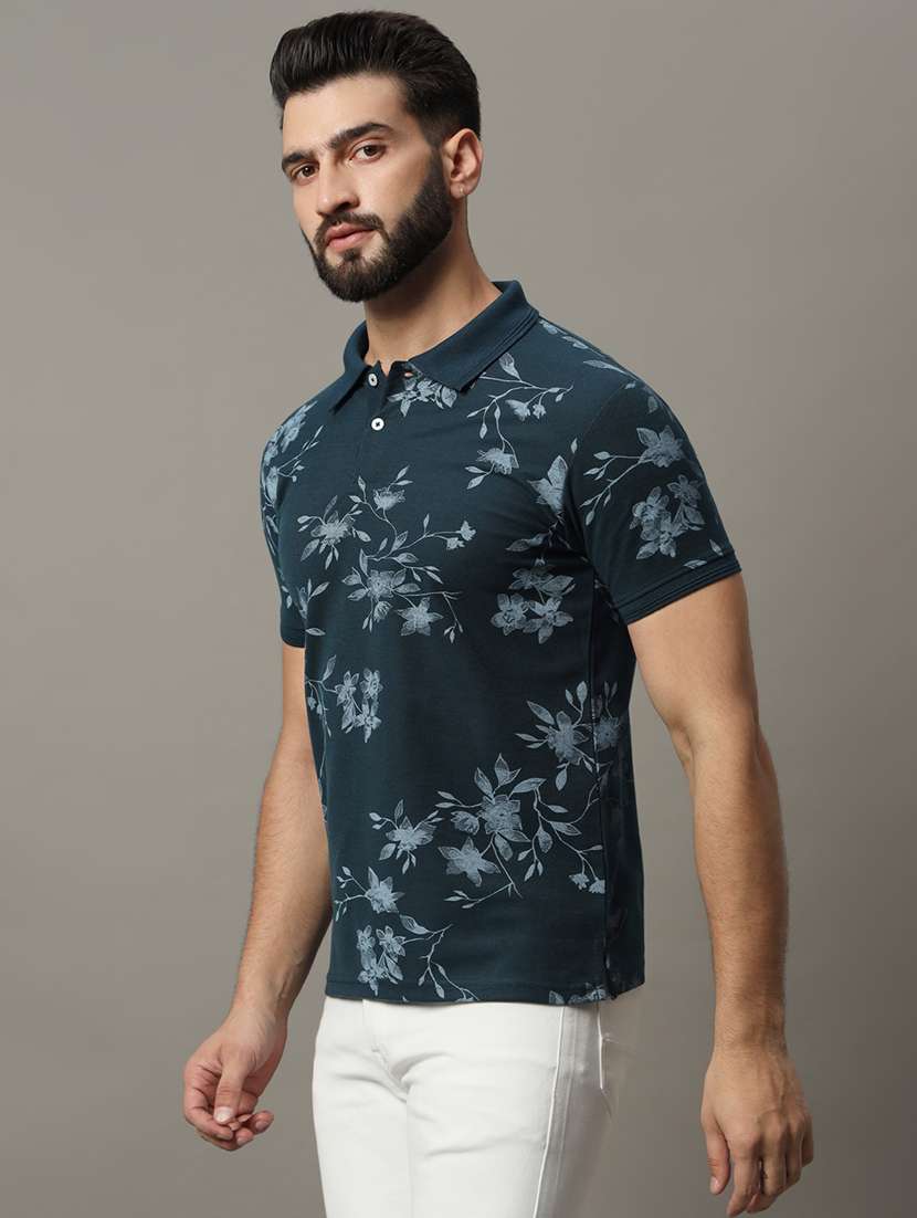 men printed polo t-shirt