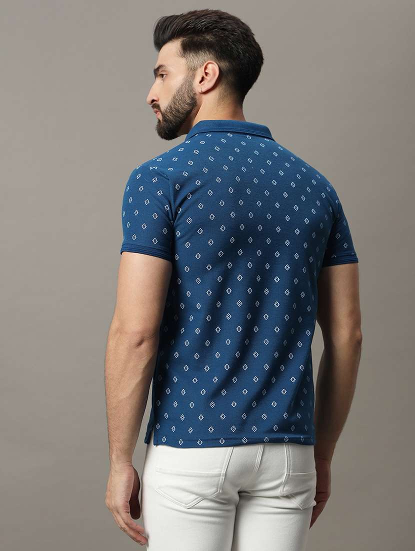 men printed short sleeve polo t-shirt - 21486177 -  Standard Image - 2